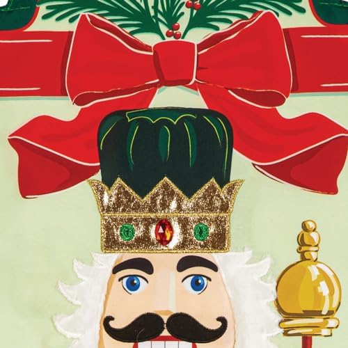 28 x 12.5 | Traditional Merry Christmas Everlasting Impressions Textile Décor Garden Flag (Nutcracker) - Image 6