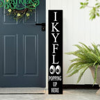 Black IKYFL Popping Up Here Welcome Porch Sign 8x48inch Funny Porch Leaner, Rustic Welcome Decoration for Front Door Yard Deck Patio Farmhouse Outdoor Vertical - Image 7