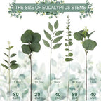 lovemoon 260 Pcs Artificial Mixed Eucalyptus Stems Bulk, 5 Kinds of Faux Greenery Eucalyptus Leaves Bulk for Vase Wedding DIY Bouquets Floral Arrangement Home Decor (260, Green) - Image 2