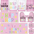 VitalCozy 10 Pcs Happy Easter Kitchen Decor Set Bunny Kitchen Towels and Rugs Oven Mitts and Pot Holders Home Decor Accessories Sets for Easter Chef Baking Cooking Grilling BBQ Gift by VitalCozy