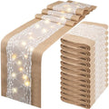 Xinnun 12 Pcs Burlap Table Runners with Lights Lace, 12 x 108 in, Vine by Xinnun