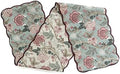 Burgundy Teal - Bloom Collection Luxury Handcrafted Runner (Reversible) Cotton Quilted Fabric Machine Washable – Elegant Home Decor – 14 x 72 inches by Whereeverythreadfindsitshome