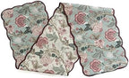 Burgundy Teal - Bloom Collection Luxury Handcrafted Runner (Reversible) Cotton Quilted Fabric Machine Washable – Elegant Home Decor – 14 x 72 inches by Whereeverythreadfindsitshome