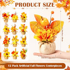 Giegxin 12 Pack Fall Decor Table Centerpiece with 120 LEDs, Delicate - Image 2