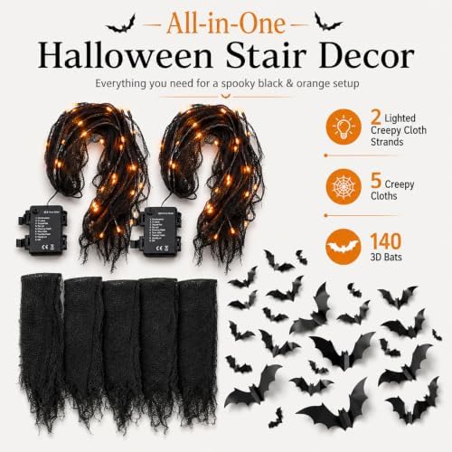 Gilprop Halloween Stair Party Decoration for Wall Mantel Fireplace, Orange - Image 5