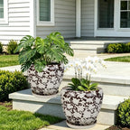 Ceramic Plant Pots With Saucer & Drainage Hole, 10 inch Indoor Flower Pots - Image 6