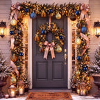 Lunmon 64 Pcs Christmas Ball Ornaments Navy Blue Gold Copper Brown Xmas Bulbs Ornaments 1.6/1.97/2.4 Inch Plastic Hanging Decoration Assorted Size Christmas Decorations for Home Tree Wreath Party - Image 2