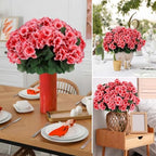 Hananona 12 Pcs Artificial Geranium Flowers for Outdoors Geranium Silk Flowers Outdoor UV Resistant Garden Plants Faux Flowers for Home Kitchen Table Centerpieces Decor (12, Peach) - Image 6