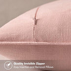 MIULEE Decorative Linen Pillow Covers 20x20 Inch Pink - Image 3