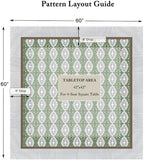 Vintage Floral Square Tablecloth 60x60 Inch Sage Mosaic - Image 3