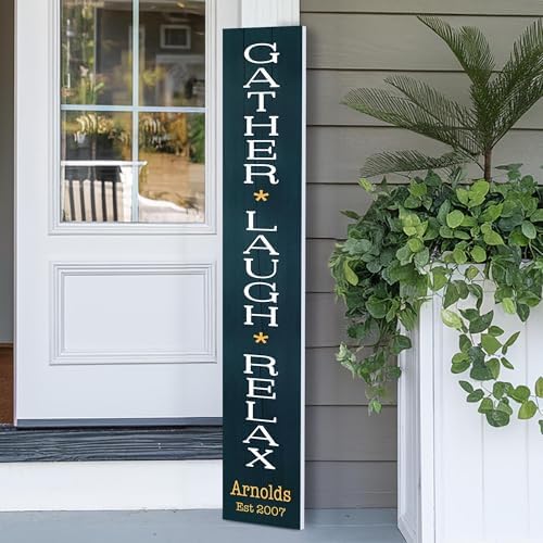 Personalized Welcome Sign for Front Door, Custom Welcome Sign for Porch Outdoor Welcome Home Decorations, 48"x8" PVC Sign (Design 12) by BasicFundamentals