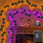 6 Ft 54 LED Willow Vine Twig Decor Black Garland Halloween with Orange Purple Lights -Battery Operated 8 Modes & Timer for Indoor Halloween Decorations by Ciyvotom