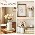 6 Pack Mason Jar Vases for Centerpieces, White Glass Flower Vase - Image 7