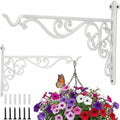 Landhoow 2 Pcs 15.6" Cast Iron Hanging Outdoor Wall Hanger, White by Landhoow