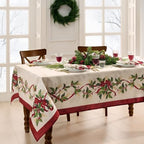 Elrene Home Fashions Villeroy & Boch Winter Bows & Garland Christmas/Holiday Tablecloth, 60"x102" Rectangle - Image 2
