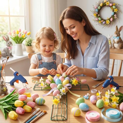 Ciieeo Cross Metal Wreath Frame - 2pcs Easter Floral Garden Cross Shaped Metal Wire Wreath Frames Religious Church Forms Base Swag Garland Green - Image 5