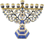 The Dreidel Company Hanukkah Menorah Enamel Hand-Painted Enameled Metal by TheDreidelCompany