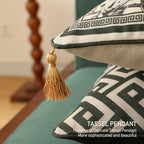 ISAENNE Vintage Linen Square Throw Pillow Cover,Set of 2,18"x18"-Murad A - Image 5