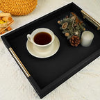 Wooden Decorative Coffee Table Tray, 16" Matte Finish Serving Tray with Handles for Ottoman, Living Room, Perfume, Vanity Dresser Organizer (Carbon Black) - Image 6