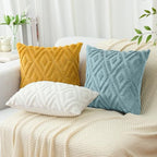 Pallene Fall Light Teal Faux Fur Throw Pillow Covers 20x20 Set of 2 - Image 6