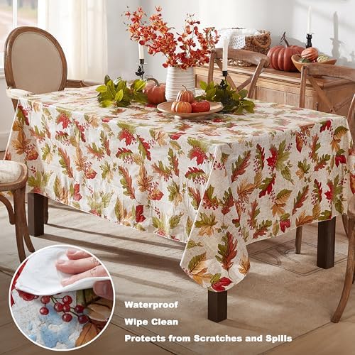 Newbridge Thanksgiving Rustic Acorn & Leaf 60x120 Inch Rectangle Tablecloth - Image 3