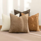 MIULEE Soft Decorative Chenille Fall Pillow Covers Brown 20x20 Pack of 4 - Image 2