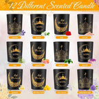 MTLEE 12 Pcs Ramadan Gifts Ramadan Mubarak Scented Candle Jar Eid Candles Eid Religious Novelty Candle Mubarak Home Muslim Islam Gifts Festival Decor(Black) - Image 3