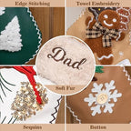 LUBOT 5 Pack Christmas Stockings Set of 5 Large Family Xmas Stocking Leather Embroidered 20" Modern Rustic Farmhouse Country Fireplace Hanging Holiday Decor - Image 2
