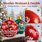 Inflatable Christmas Ornaments 2 Pack,24 Inch Giant Balls Front Porch Decor - Image 5