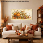 WAXWHELK Fall Canvas Wall Art, Rustic Farmhouse Pumpkin Harvest Basket Painting Pictures for Autumn Thanksgiving Home Decor, Living Room Bedroom Wall Artwork, (30"x60") - Image 2