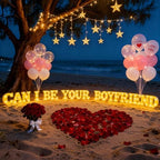 Can I Be Your Boyfriend Light Up Letters with 1000 Rose Petals - Image 6