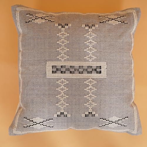 Indian Cotton Cushion Cover Sabra Kilim Pillow Cover Designer Decorative Sofa 18x18 Inche Handwoven Cushion Case for Farmhouse Home Decor Spring Decorative Pillow (Pattern 11) - Image 3