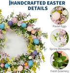 24 in Easter Door Wreath with Egg Accents and 2 Artificial Bouquets - Image 4
