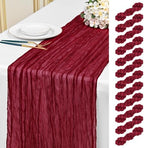 12 Pack Burgundy 10Ft Cheesecloth Table Runner by Unknown