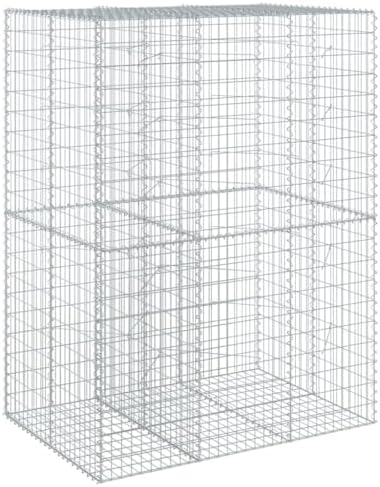 vidaXL Gabion Basket with Cover 59.1"x39.4"x78.7" Galvanized Iron - Image 7