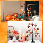 Briwooody 24'' Thanksgiving Tree Kit with I am Thankful for Leaves, Thankful Tree Kit with Writing Pen Hemp Rope DIY Fall Decorations Craft for Autumn Desktop Decor Thanksgiving Gift - Image 6