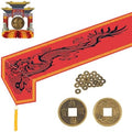 Beistle Asian-Themed Party Decoration Set – Authentic Good Luck Coins, Red Dragon Table Runner, and 3-D Gong Centerpiece, Chinese-Inspired Décor for Lunar New Year, Festivals & Cultural Celebrations by Beistle