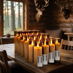 24 Pack LED Gray Flameless Candles with Remote, 3D Flickering Battery Operated Candles in Glass Holders, Safe for Weddings, Parties, Home and Outdoor Decor. - Image 5