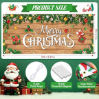 HunnmingRe 16 x 7ft Christmas Garage Door Cover, Wood Style - Image 2