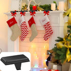 Christmas Stocking Holders for Mantle Set of 6, Upgraded Weighted Sturdy Hangers (Black) - Image 7