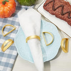 Chengu 40 Pcs Gold Napkin Rings Stainless Steel, Matte Gold Semicircle - Image 3