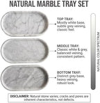YKAJO Carrara White Gray Oval Marble Tray, 9.8x4.7 Perfume Organizer Dish - Image 4