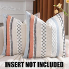 Boho Pillow Covers 18x18 inch Set of 2 Orange Blue - Image 2