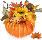 Waipfaru Fake Pumpkin Decor, Decorative Pumpkins for Fall, Fall Centerpieces for Tables, Fall Decor Artificial Pumpkins for Home Table Thanksgiving Halloween Indoor Outdoor Porch Bathroom Decor - Image 6