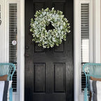 26 Inch Large Lambs Ear Wreaths for Front Door Spring Summer Lambs Leaves with White Berries, Artificial Greenery for Farmhouse Porch Wall Living Room Home Wedding Decor for All Seasons Wreaths - Image 2
