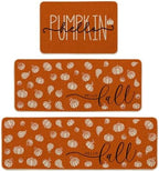 Artoid Mode Orange Fall Kitchen Mats Set of 3-24"x35"+24"x59"+24"x72" by ArtoidMode