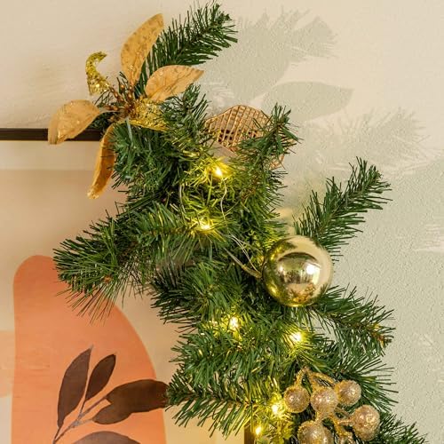 YULETIME 6 Feet Lighted Christmas Garland, Battery Powered 20 Fairy Lights - Image 4