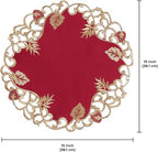 Decozen Set of 12 Doilies for Table, Lace Doilies Rustic Farmhouse Kitchen Dining Table Centerpiece Decor, 15 Inch Gold Burgundy Round Placemats for Home, Valentines Day Gifts, Valentines placemats - Image 3