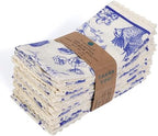 FINGERCRAFT Lace Cloth Napkins, Cotton Linen, 12 Pack, 20x20 Inch, Toile by FINGERCRAFT