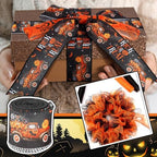 10 Pcs Halloween Ribbon 4 Mesh Ribbon 6 Burlap Wired Edge Ribbons - Image 5